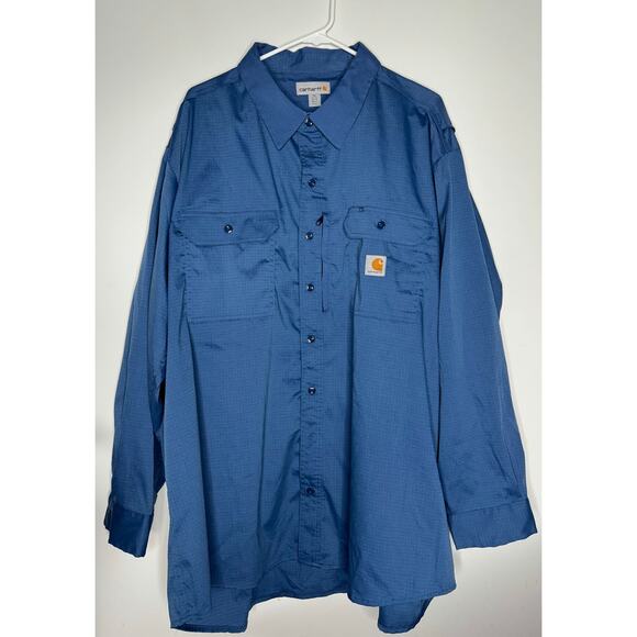 Carhartt Shirt Mens 3XL Blue Original Fit Long Sleeve Button Up Workwear NWOT - Picture 1 of 9